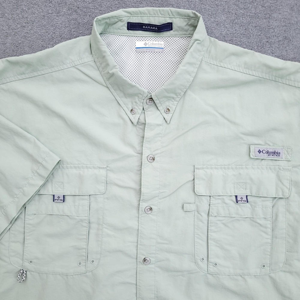 Columbia PFG Bahama Shirt Mens 3XL Omni-Shade Vented Fishing UPF Light Green